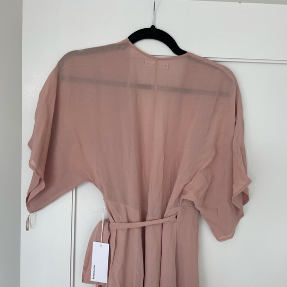 Reformation Winslow Dress Blush Wrap Maxi Bridal - Picture 11 of 13